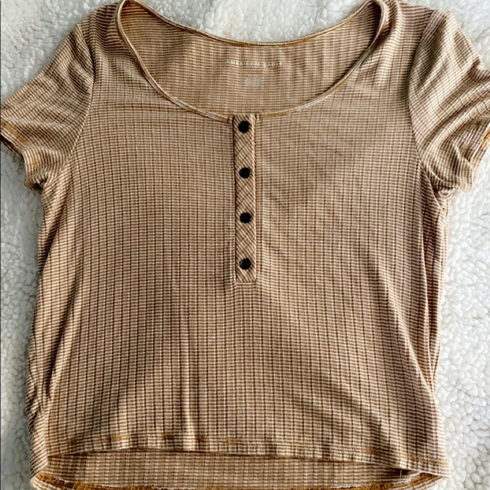 American Eagle Striped Crop Top Size Small